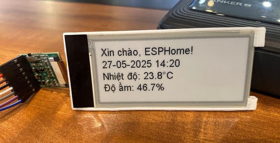 Tự Làm Dashboard E-paper Kết Hợp ESPHome Đơn Giản